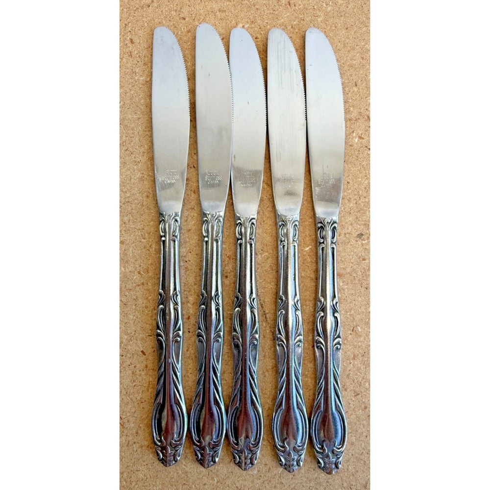 National Stainless Flatware Dinner Knives 4 Japan Medford Fancy